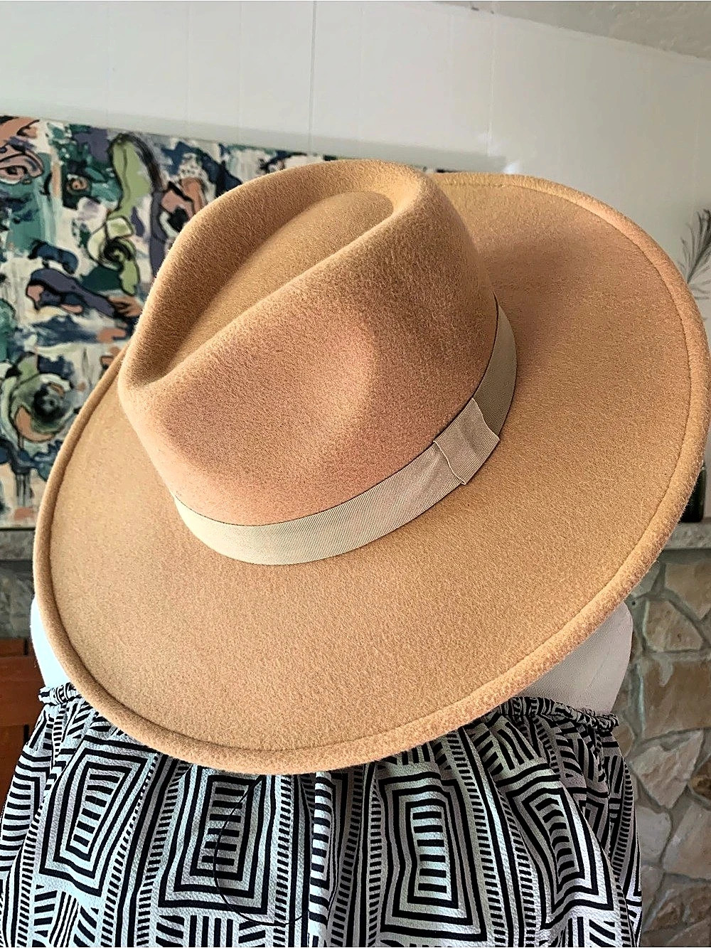 Women’s Brown Western Cowgirl Autumn Hat Flat Brim One Size